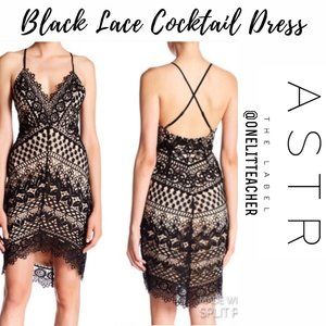 ASTR The Label Black Lace Cocktail Dress